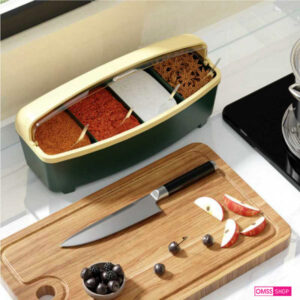 Spice Rack 4 Grid Oval Spice Box