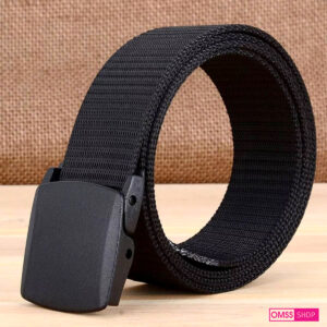 Fashionable High Quality Men Black Nylon Belt Outdoor Automatic Buckle Canvas Belts