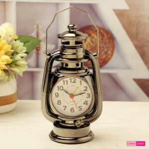 Vintage Alarm Clock Retro Oil Lamp Alarm Clock Watch Table Kerosene Light Clock Living Room Decor Articles Office Craft Ornament