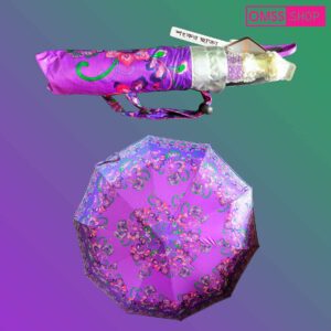 Shankar Chata 10 Stick Printed Pink Auto Umbrella