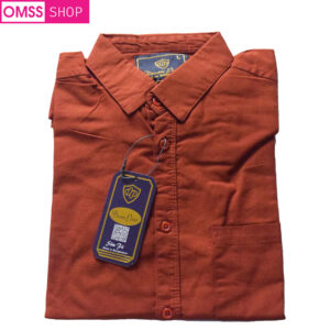 Full-Sleeved Single Color Formal Shirt-Dark Orange