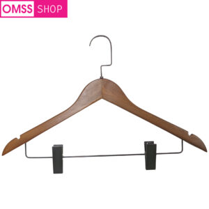 China Heavy Wooden Clip Hanger Coffee Color